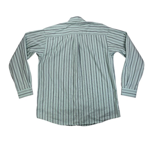 Cinch Button Shirt Mens M Mint Green Striped Western Cowboy Rodeo Long Sleeve - Picture 4 of 8